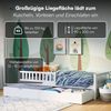 Bellabino 'Vils' Kinderbett 90x200 cm mit großer Schublade, weiß, Kiefer Massivholz, Montessori Bett mit Stauraum, mit abnehmbarem Rausfallschutz und Lattenrost Bild 5