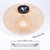 hofstein Deckenleuchte »Aidone« runde Deckenlampe aus Holz/Metall in Natur/Schwarz, ohne Leuchtmittel, Gitter-Optik mit Lichteffekten, E27 Bild 2