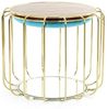 Beistelltisch / Pouf Comfortable 110 Türkis / Gold Bild 2