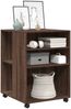 vidaXL Beistelltisch mit Rollen Braun Eiche 55x60x78 cm Holzwerkstoff 853161 Bild 3