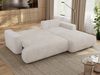 Ecksofa OVO mit schlaffunktion und bettkasten, Wellenfeder, lose Kissen, L-form 271x195 cm - Beige Cord - rechte Seite Bild 3