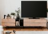 TV-Lowboard Liam in Eiche Artisan und schwarz 195 x 48 cm Bild 2