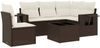 vidaXL 6-tlg. Garten-Sofagarnitur mit Kissen Braun Poly Rattan 3220182 Bild 2