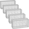 SONGMICS Gabionenkörbe, verzinkt, Metall silber, 100 x 50 x 30 cm, 5 Stück Bild 1