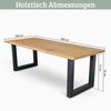Massivholz Wohnzimmertisch mit Baumkante RAGNAR - 300x100cm, Eichenholz, U-Tie Gestell | Esstisch Holz Küchentisch Esszimmertisch Bild 2
