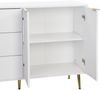 Sideboard B 120 x T 38 x H 80,5 cm aus MDF in Weiß/Gold mit 3 Schubladen & 2 Türen Bild 2