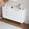 Sideboard B 120 x T 38 x H 80,5 cm aus MDF in Weiß/Gold mit 3 Schubladen & 2 Türen Bild 5