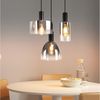 Nettlife Pendelleuchte 3/4 rauchgrauem Glas E27 Fassung Industrielle Hängeleuchte, Höhenverstellbar, LED wechselbar, Pendellampe für Wohnzimmer Küche Esszimmer Bild 5