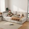 Gdood Polsterbett Daybett Jugendbett Tagesbett (1-tlg, 2 Schubladen, Geeignet für Jungen und Mädchen), Mit LED-Beleuchtung, Ladefunktion, Leinen, 90x200 cm Bild 3