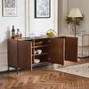 MODFU Sideboard Mid Century Modern Dekorativer Schrank (Kommode, Anrichte, Wohnzimmerschrank, Aufbewahrungsschrank, 1 St, 3 Türen), welliges 3D-Design, 2 verstellbaren Regalböden Bild 3