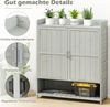 Pflanztisch mit Unterschrank & Arbeitsplatte & Abnehmbaren Regalen Gartenschrank Grau Bild 3