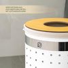 Wäschetonne mit Deckel und Wäschesack rund 50L, aus Metall weiß Bild 5