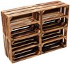 4er Set Holzkisten Weinkisten Obstkiste Klein Geflammt Regal aus Holz 40x30x25cm Bild 4