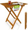 Juskys® Beistelltisch Zadar XL - Klappbar für platzsparende Nutzung, aus geöltem Akazienholz, ideal für Garten und Balkon, 60x58x76 cm Bild 2