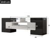Stilvoller TV-Schrank, Lowboard. hochglänzendes Weiß, 145 cm, LED-Beleuchtung, Wohnzimmermöbel. modernes Design. elegante Glasoberfläche. Bild 5