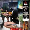 LANDMANN - Smoker BBQ Holzkohle – Offset-Räucher, 4-in-1 für vielseitiges Grillen, robust mit emaillierten Grillrosten und integriertem Thermometer, ideal zum Hosting von Grills für große Gruppen Bild 3