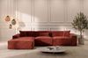 Polster Ecksofa Formenta L-Form Kurz – Komfort - Samtstoff - Rot - Links Bild 2