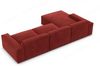 Polster Ecksofa Formenta L-Form Kurz – Komfort - Samtstoff - Rot - Links Bild 5