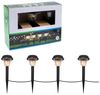 Spetebo LED Gartenleuchte Kunststoff Gehwegleuchte schwarz 4er Set mit Erdspieß kabelgebunden, 4er Set, LED fest integriert, warm weiss, Inklusive Netzstecker Bild 4