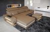 Couch Bologna L Form in Leder - Kunstleder - sandbeige-weiß - Links Bild 2