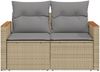 vidaXL Gartensofa mit Kissen 2-Sitzer Beige Poly Rattan 366097 Bild 4