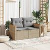 vidaXL Gartensofa mit Kissen 2-Sitzer Beige Poly Rattan 366097 Bild 3
