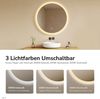 EMKE Badspiegel mit Beleuchtung Rund Badezimmerspiegel ф70cm, 3 Lichtfarbe, Touch-Schalter, Beschlagfrei, Speicherfunktion Bild 5