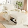 1-Sitzer Schlafsofa, mit USB-Ladestation & Handyhalter, Cord, 93x150x85 cm, Beige Bild 2