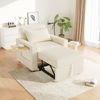 1-Sitzer Schlafsofa, mit USB-Ladestation & Handyhalter, Cord, 93x150x85 cm, Beige Bild 4