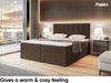 MEBLINI Boxspringbett ERLING 180x220 cm mit Bettkasten - H4/Braun Webstoff Polsterbett - Doppelbett mit Topper & Bonellfederkern-Matratze Bild 4