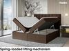 MEBLINI Boxspringbett ERLING 180x220 cm mit Bettkasten - H4/Braun Webstoff Polsterbett - Doppelbett mit Topper & Bonellfederkern-Matratze Bild 3