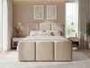 GRAINGOLD Campi Doppelbett 140x200, Boxspringbett mit zwei Bettkästen, mit Kopfteil, Velour-Stoff, Beige Bild 3