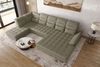 99rooms Toscana Wohnlandschaft Strukturstoff NEVE Hellbraun Rechts mit Schlaffunktion Lieferung Wohnung Bild 3