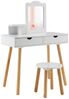 KOMFOTTEU Schminktisch 2 in 1 Kinder (Set), mit Hocker & Spiegel, für Kinder 3-7 Jahren Bild 5