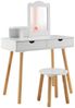 KOMFOTTEU Schminktisch 2 in 1 Kinder (Set), mit Hocker & Spiegel, für Kinder 3-7 Jahren Bild 4