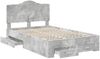 vidaXL Bettrahmen mit Kopfteil Beton Grau 135 x 190 cm Holzwerkstoff 3413615 Bild 5