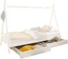 Kinderbett >Sora< (3-teilig) inkl. Schubkästen, in weiss - 95x154x213 (BxHxT) Bild 4
