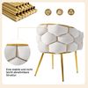 6 Samtstühle Set, 44x41x74 cm, Beige mit vergoldeten Beinen, Bubble Design Bild 5