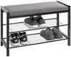 Schuhbank >54544< in grau, schwarz, Metall, Textilgewebe - 75x50x32cm (BxHxT) Bild 5