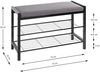 Schuhbank >54544< in grau, schwarz, Metall, Textilgewebe - 75x50x32cm (BxHxT) Bild 2