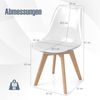 4er Set Transparent Esszimmerstühle mit Massivholz Beine Skandinavische Küchenstühle Akzentstuhl Weiß Bild 2