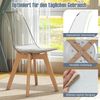 4er Set Transparent Esszimmerstühle mit Massivholz Beine Skandinavische Küchenstühle Akzentstuhl Weiß Bild 4