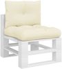 vidaXL Palettenkissen 2-tlg., Stoff, Creme Bild 3