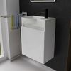 Alpenberger Badmöbel-Set Gäste WC Waschbecken mit Unterschrank - Hängeschrank Vormontiert, (2 teilig WC Schrank Schmal - Waschtischschrank, Waschtisch Komplettset - Badmöbel Gäste WC), Mini Waschbecken Gäste WC - Unterschrank Bad Weiß Bild 2