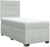 vidaXL Boxspringbett mit Matratze Hellgrau 90x200 cm Samt 3290810 Bild 2
