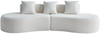 Ecksofa 277x103x68 cm, Sitzfläche 138x66 cm, Weiß, Samtstoff, modulare 3-Sitzer-Form Bild 4