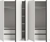Kleiderschrank 5-türig (B/H/T: 230x183x53 cm) in weiß Bild 3