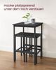 VASAGLE Bartisch mit Barhocker-Set, Esstisch mit 2 Stühlen, Küchentisch klein 60 x 60 x 90 cm, Barstühle je 30 x 40 x 65 cm, für Esszimmer, Küche, Industrie-Design, Ebenholzschwarz-Tintenschwarz Bild 4
