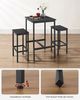 VASAGLE Bartisch mit Barhocker-Set, Esstisch mit 2 Stühlen, Küchentisch klein 60 x 60 x 90 cm, Barstühle je 30 x 40 x 65 cm, für Esszimmer, Küche, Industrie-Design, Ebenholzschwarz-Tintenschwarz Bild 5