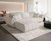 Ecksofa Schlafsofa MISATO Stoff Wind Altweiß Ottomane Links Bild 4